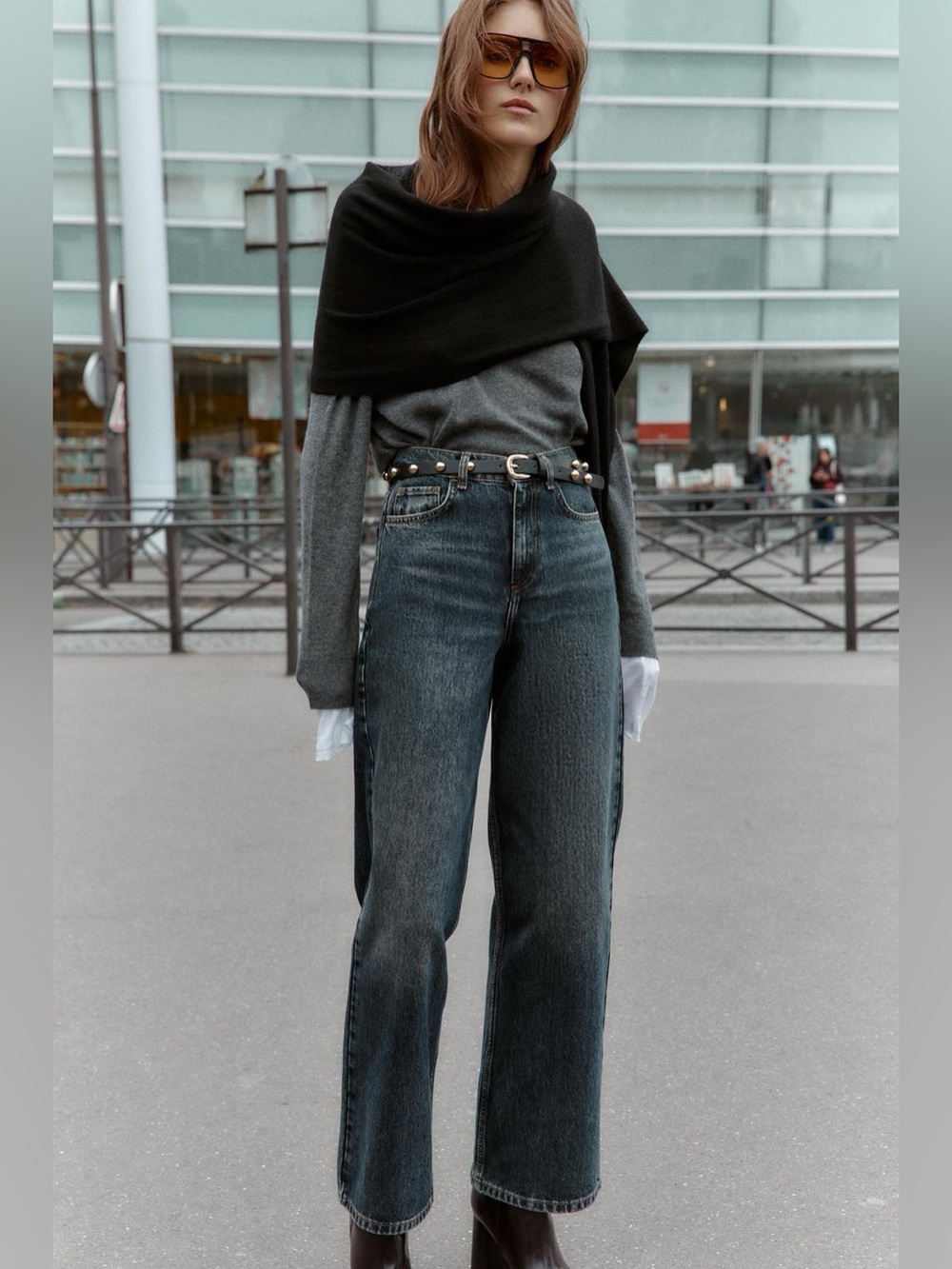 Zara Z1975 Straight Tapered High Waist Indigo Jeans US 8 NWT